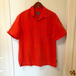 Royal Robbins button down shirt orange short sleeve size L Summer Casual